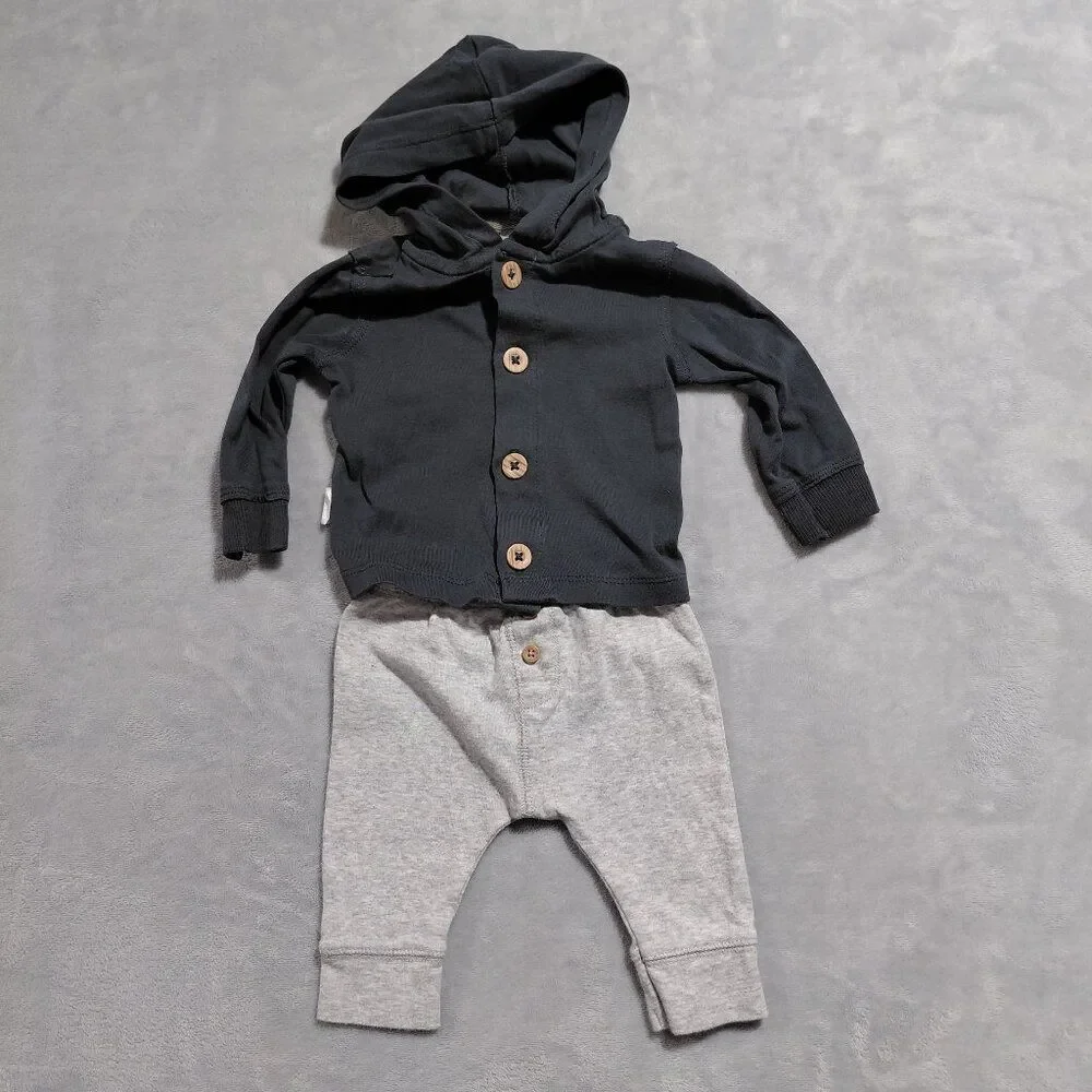 Carter's Two-Piece Set Hoodie & Pants 3M 100% Cotton Woodsy Adventure Raw Seam